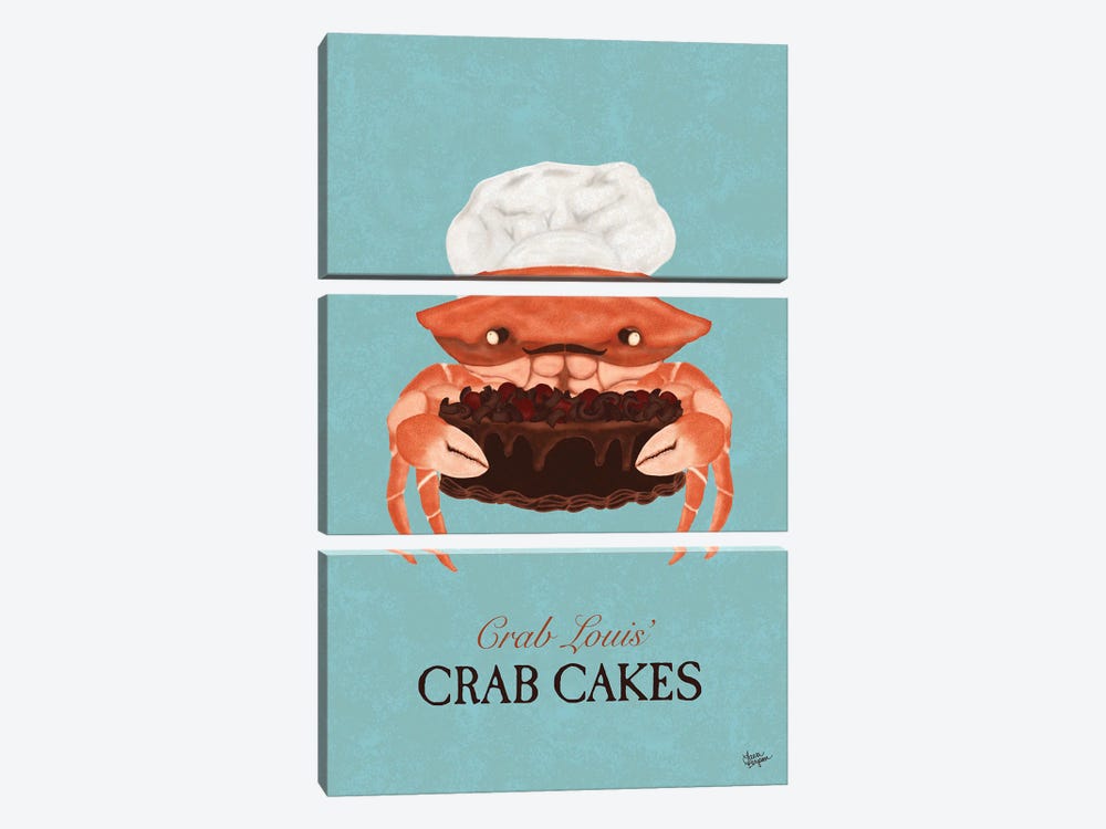 Crab Cakes (Chocolate) by Laura Bergsma 3-piece Canvas Print