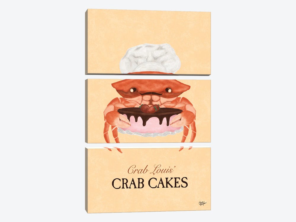 Crab Cakes (Strawberry) by Laura Bergsma 3-piece Canvas Art