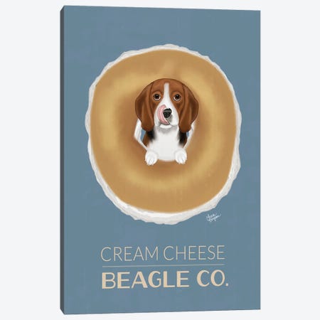 Cream Cheese Beagle Canvas Print #LGS28} by Laura Bergsma Canvas Artwork