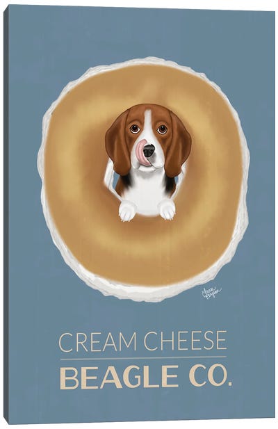 Cream Cheese Beagle Canvas Art Print - Laura Bergsma
