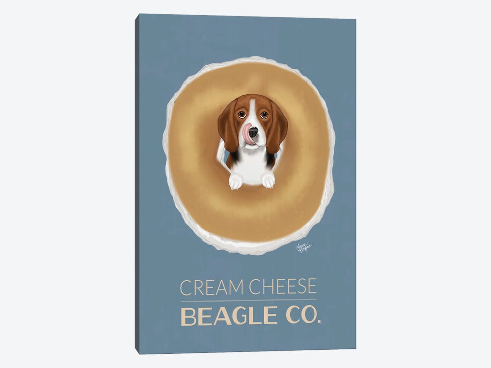 Cream Cheese Beagle by Laura Bergsma 1-piece Art Print