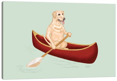Doggie Paddle (Yellow) Canvas Art Print - Laura Bergsma