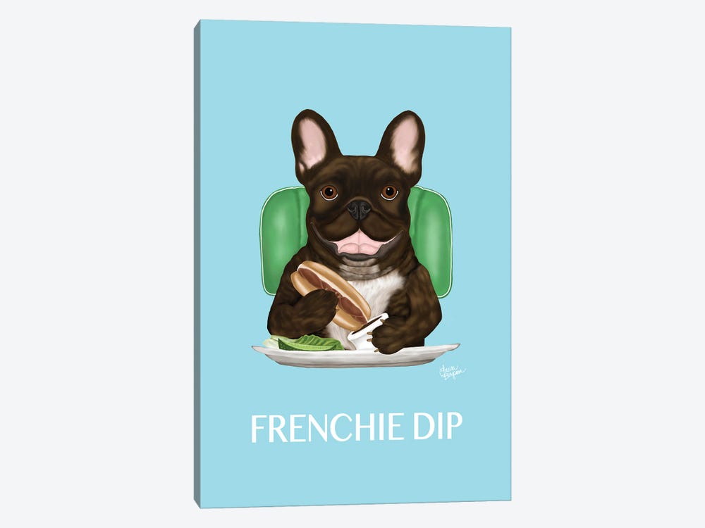 Frenchie Dip by Laura Bergsma 1-piece Canvas Art Print