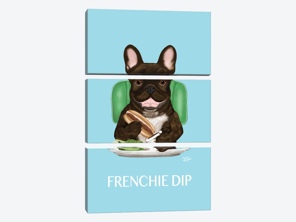 Frenchie Dip by Laura Bergsma 3-piece Canvas Art Print