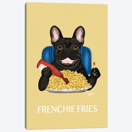 Frenchie Fries Canvas Print #LGS34} by Laura Bergsma Canvas Art