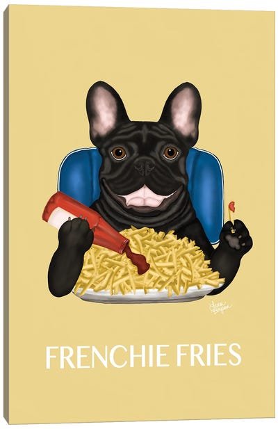 Frenchie Fries Canvas Art Print - French Bulldog Art