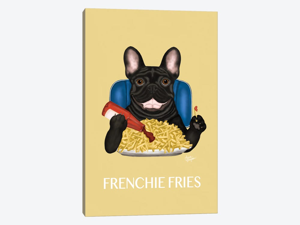 Frenchie Fries by Laura Bergsma 1-piece Canvas Wall Art