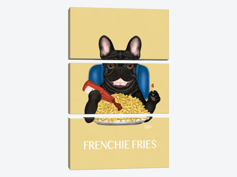 Frenchie Fries by Laura Bergsma 3-piece Canvas Artwork