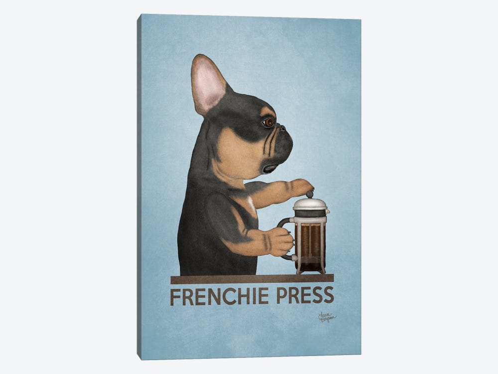Frenchie Press (Black And Tan) by Laura Bergsma 1-piece Art Print