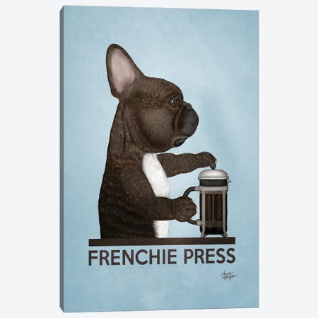 Frenchie Press (Brindle) Canvas Print #LGS37} by Laura Bergsma Canvas Artwork