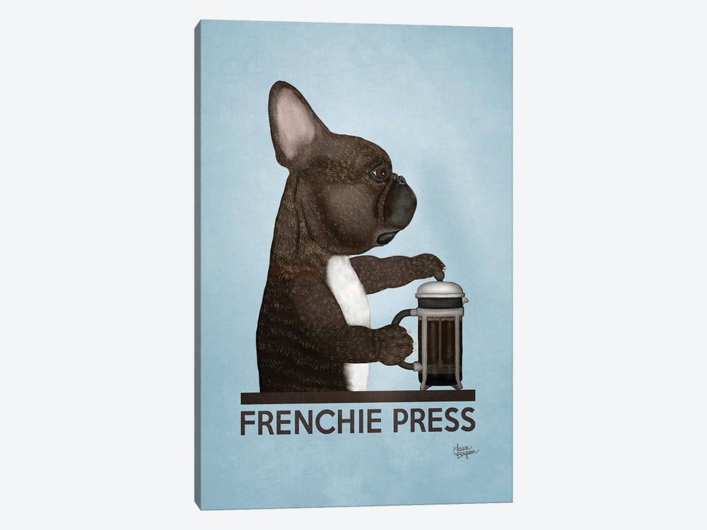Frenchie Press (Brindle) by Laura Bergsma 1-piece Canvas Print