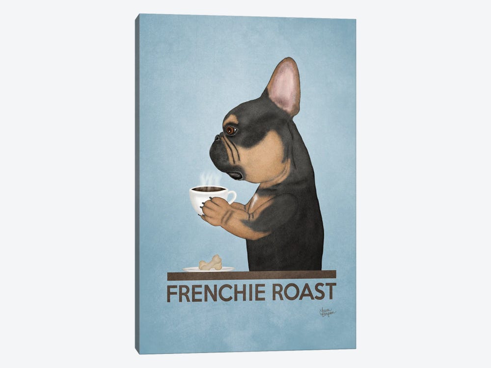 Frenchie Roast (Black And Tan) by Laura Bergsma 1-piece Canvas Art Print