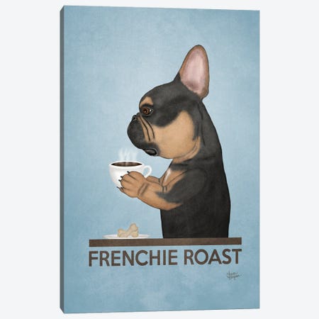 Frenchie Roast (Black And Tan) Canvas Print #LGS39} by Laura Bergsma Canvas Art Print