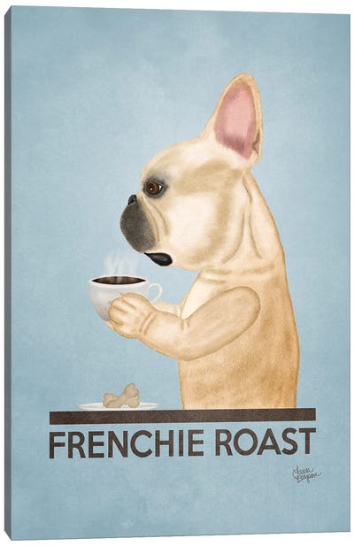 Frenchie Roast (Fawn) Canvas Art Print - Cafe Art