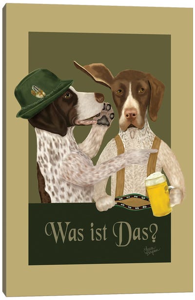 German Pointer Canvas Art Print - Beer Art