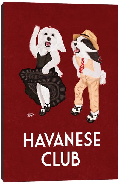 Havanese Club (Borderless) Canvas Art Print - Laura Bergsma