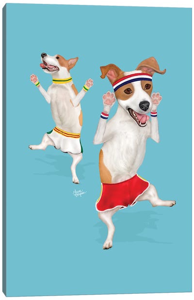 Jumping Jacks Canvas Art Print - Jack Russell Terrier Art