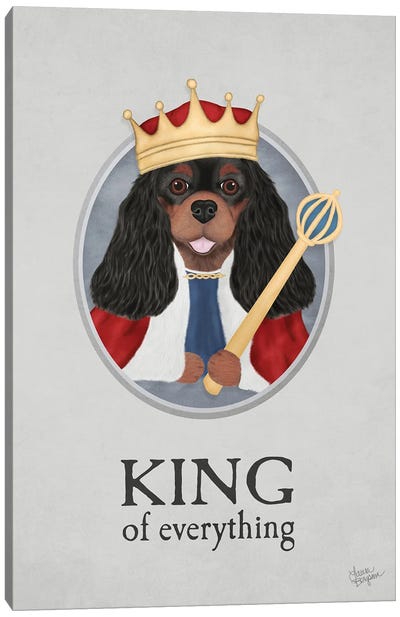 King Of Everything (Black And Tan) Canvas Art Print - Cavalier King Charles Spaniel Art