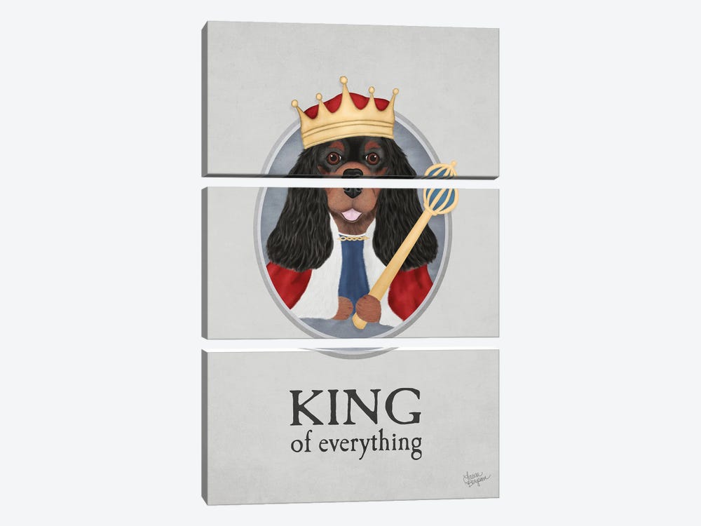 King Of Everything (Black And Tan) by Laura Bergsma 3-piece Canvas Artwork