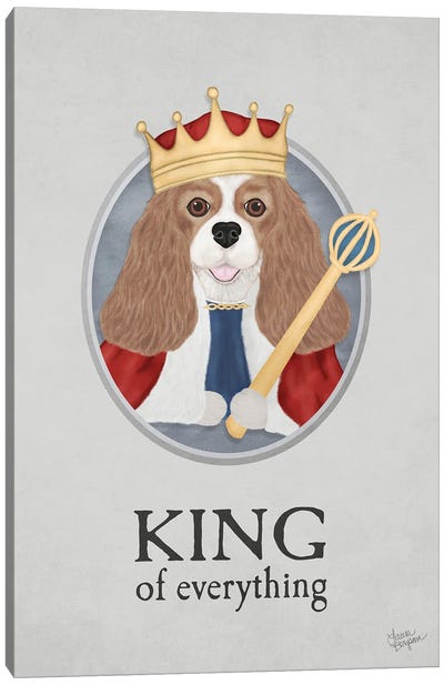 King Of Everything (Sable And White) Canvas Art Print - Cavalier King Charles Spaniel Art