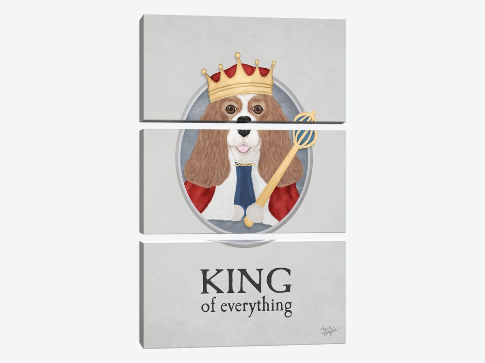 King Of Everything (Sable And White) by Laura Bergsma 3-piece Canvas Print