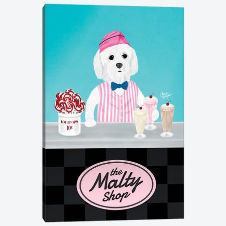 Richie At The Malty Shop Canvas Print #LGS59} by Laura Bergsma Canvas Art Print