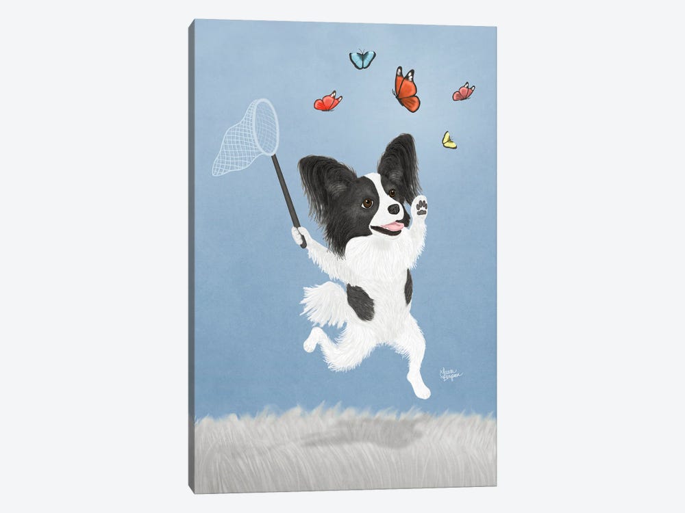 Butterfly Dog (Black And White) by Laura Bergsma 1-piece Canvas Print