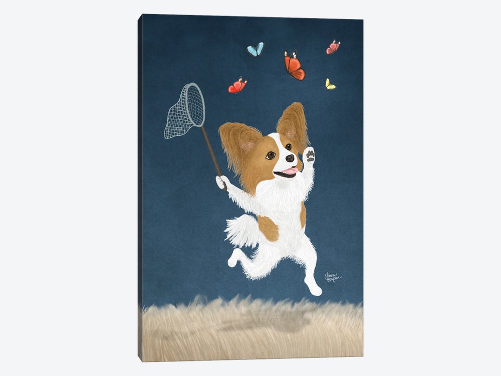 Butterfly Dog (Sable And White) by Laura Bergsma 1-piece Canvas Art