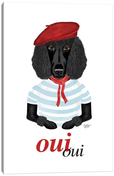 French Poodle (Black) Canvas Art Print - Laura Bergsma