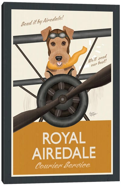 Royal Airedale (Yellow) Canvas Art Print - Airedale Terrier Art