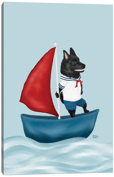Schips Ahoy Canvas Art Print - Laura Bergsma