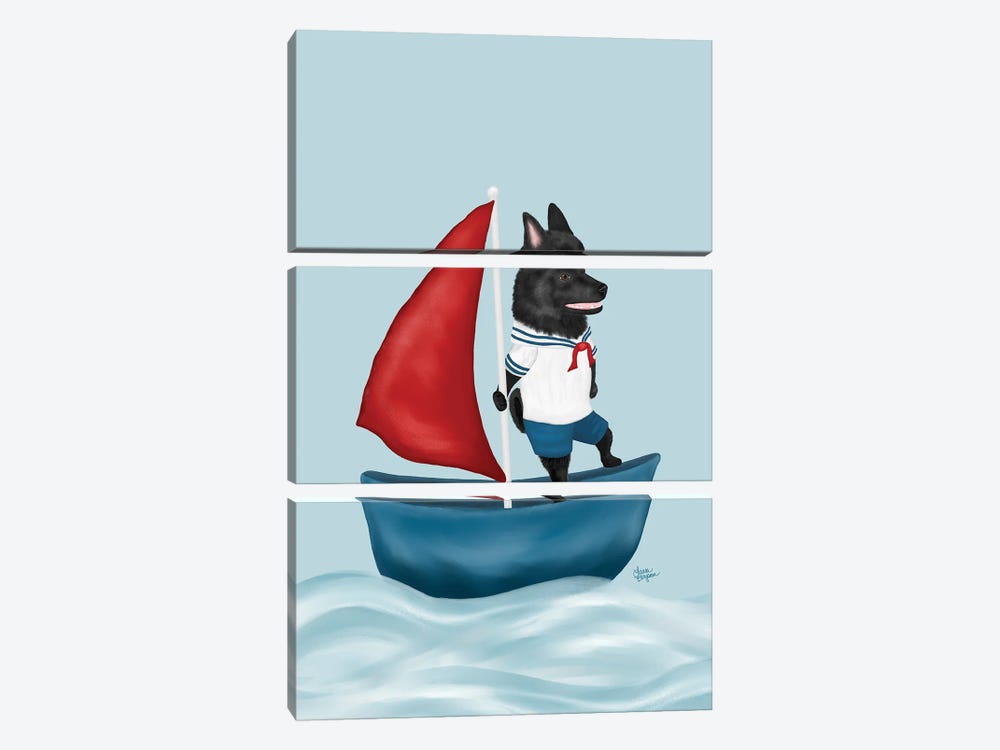 Schips Ahoy by Laura Bergsma 3-piece Canvas Print