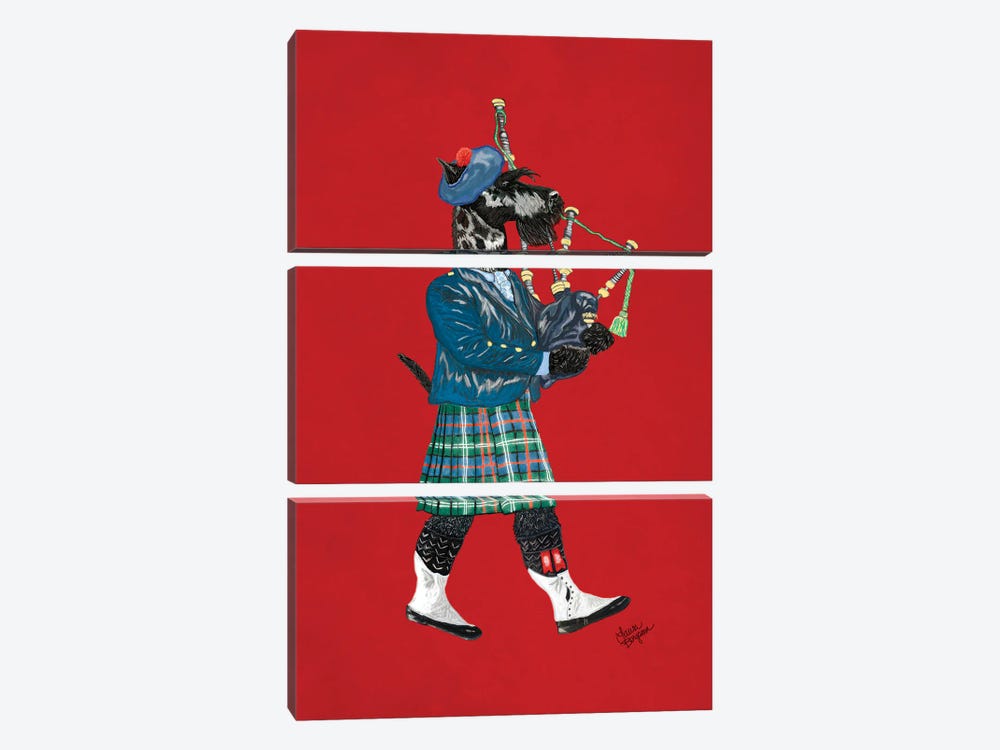 Scottish Terrier by Laura Bergsma 3-piece Canvas Wall Art