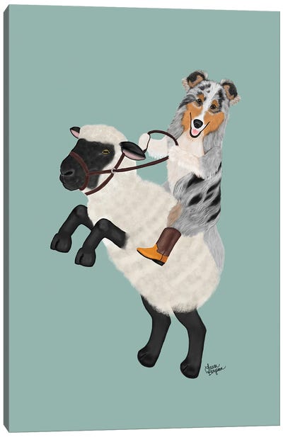 Shetland Sheepdog (Blue Merle) Canvas Art Print - Shetland Sheepdog Art