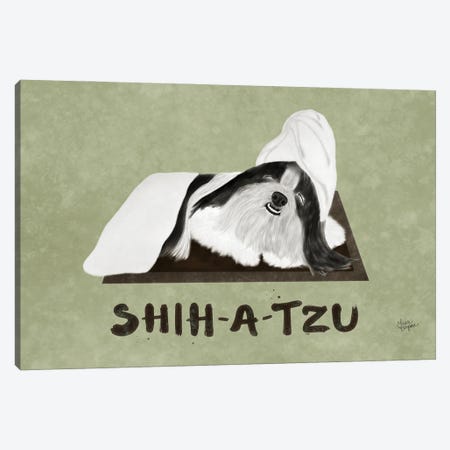 Shih-A-Tzu Massage Canvas Print #LGS81} by Laura Bergsma Canvas Artwork