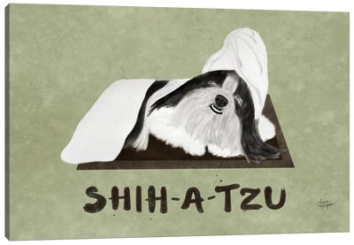 Shih-A-Tzu Massage Canvas Art Print - Laura Bergsma