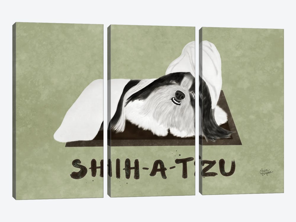 Shih-A-Tzu Massage by Laura Bergsma 3-piece Canvas Art