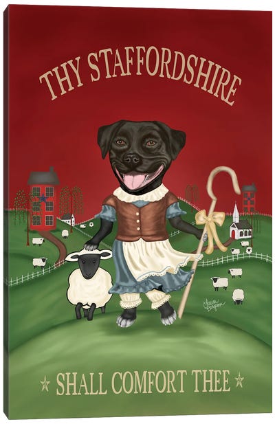 Staffordshire Terrier Canvas Art Print - Staffordshire Bull Terrier Art