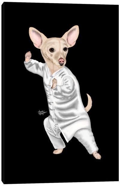 Tai Chiweenie (Yin) Canvas Art Print - Chihuahua Art