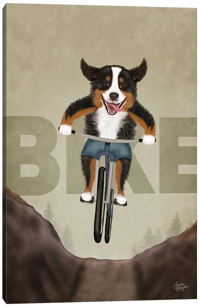 Bernese Mountain Sports - Bike Canvas Art Print - Laura Bergsma
