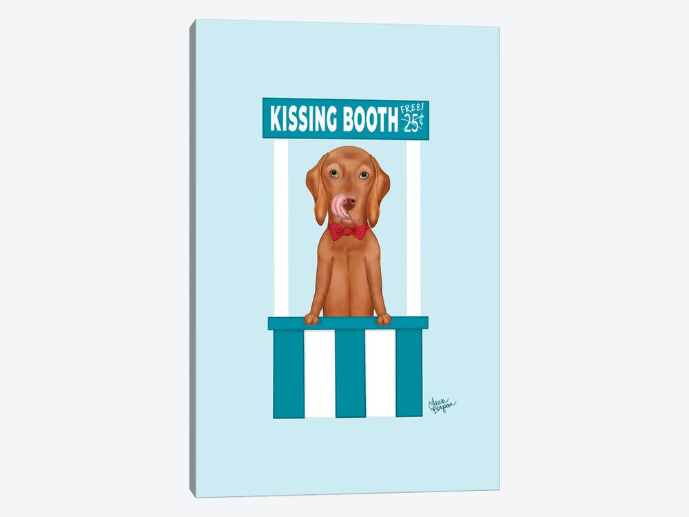 Vizsla Kissing Booth by Laura Bergsma 1-piece Canvas Art Print