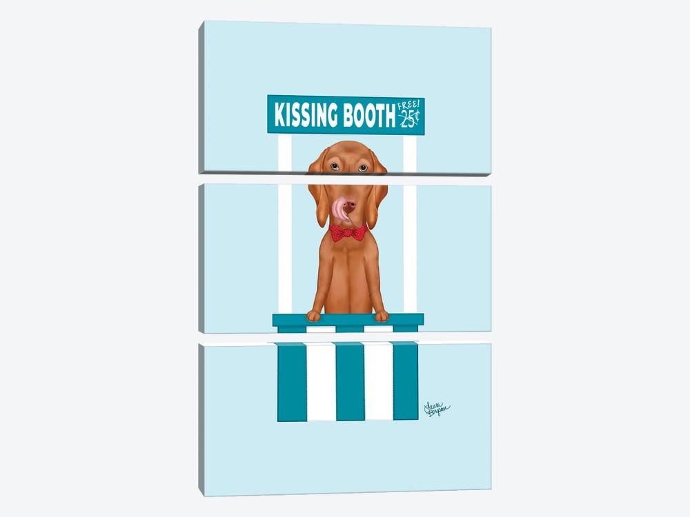 Vizsla Kissing Booth by Laura Bergsma 3-piece Art Print
