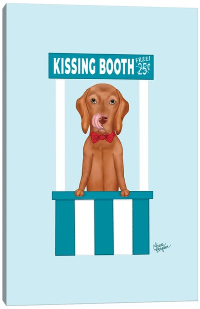 Vizsla Kissing Booth Canvas Art Print - Laura Bergsma