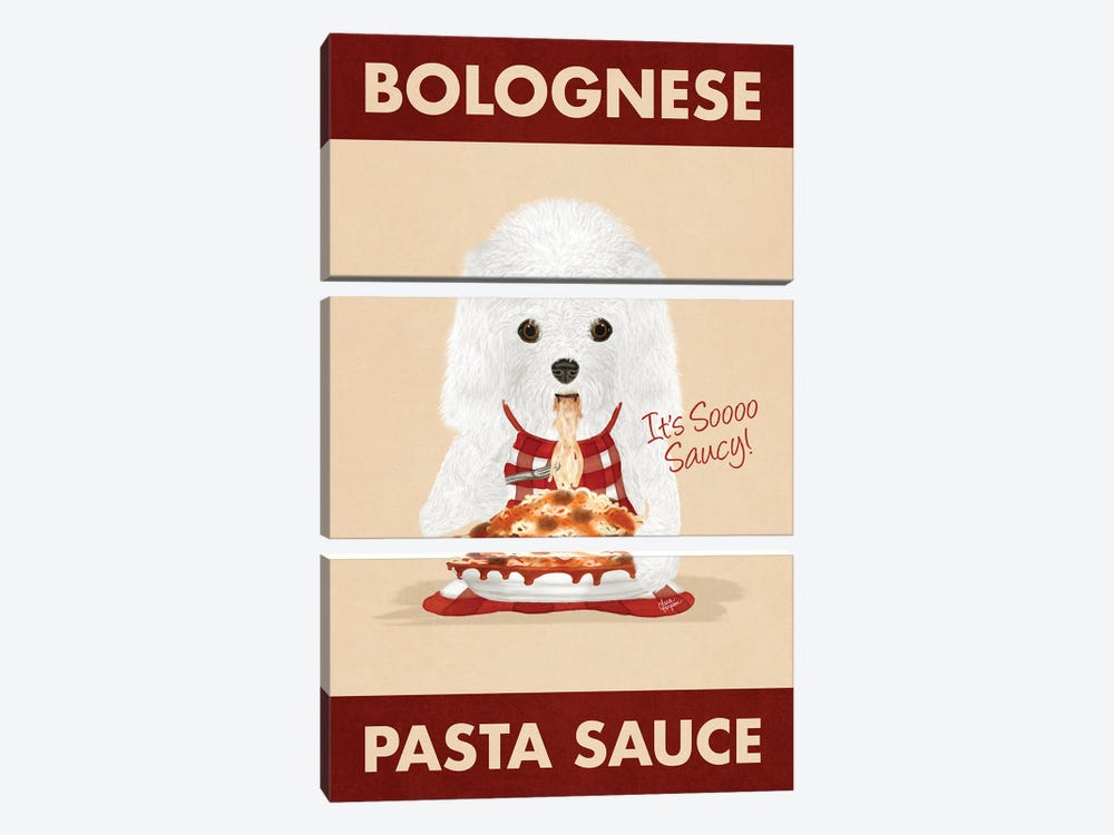 Bolognese Pasta Sauce (Bordered) by Laura Bergsma 3-piece Art Print