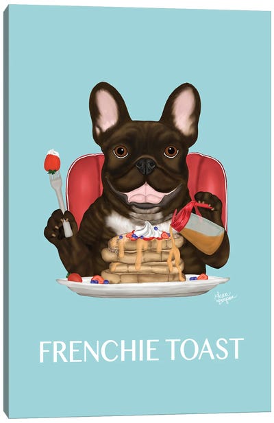 Frenchie Toast (Brindle) Canvas Art Print - French Bulldog Art
