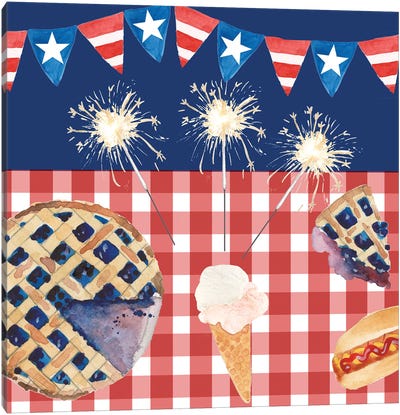 Sizzlin' Fourth Of July II Canvas Art Print - Independence Day Art