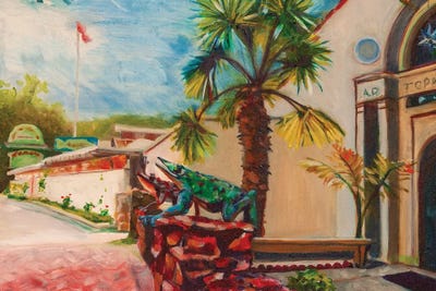 Froggy's In Topanga by Lisa Goldfarb multi panel art