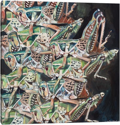 Grasshopper Swarm Canvas Art Print - Lisa Goldfarb