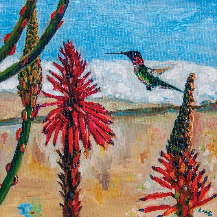 Anna's Humming Bird In Santa Monica by Lisa Goldfarb wall art