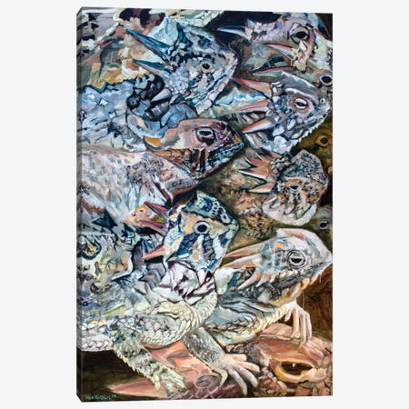 Horned Lizard Swarm Canvas Print #LGZ15} by Lisa Goldfarb Canvas Art Print